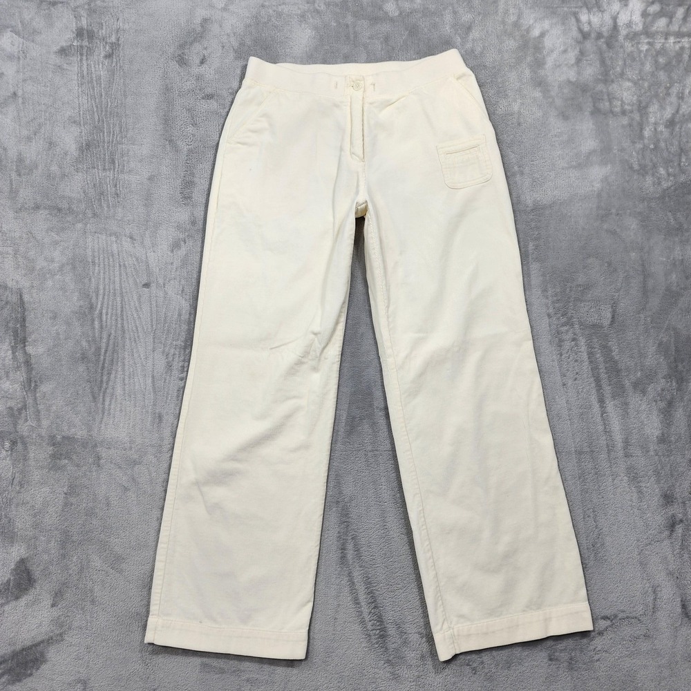 J. Jill Pants Womens 6P PETITE White Corduroy Pull On Elastic Waist Casual
